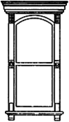 Grandt Line 3733 O Victorian Two-Pane Window Scale 30 x 72" Pkg 2 With Flat Box Pediment