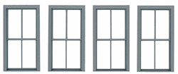 Grandt Line 3768 O Double-Hung Windows 2-Over-2 Scale 38 x 78" 96.5 x 198cm Pkg 4 300-3768