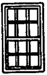 Grandt Line 8004 N Windows Double-Hung 12-Pane Scale 5 x 8' Pkg 8