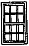 Grandt Line 8004 N Windows Double-Hung 12-Pane Scale 5 x 8' Pkg 8