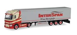 Herpa 311618 HO Renault T Tractor with Walking Floor Trailer Assembled Tschopp Interspan