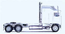 Herpa 35260 HO K100 Semi Tractor w/1-Bar Grille & Extra-Long Chassis Painted Various Colors Chrome Chassis