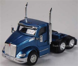 Herpa 410682 HO Kenworth T680 3-Axle Day-Cab Tractor Only 2 Pack Assembled Blue