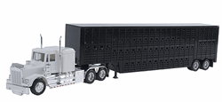 Herpa 6347 HO Kenworth W-900 w/Skirted Chassis Tool Box & 48' Livestock Trailer Tractor Trailer