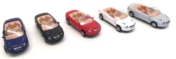 Herpa 64033 HO European Convertible Coupe 2 Assembled Various Colors