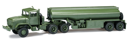 Herpa 744492 HO M 931 Semi Tractor w/Tank Trailer US Army Green