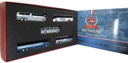 Iconic Replicas 870341AE HO 5-Bus Set Assembled Greyhound Canada Tribute