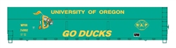 Intermountain 4521005 HO FMC Welded-Side Wood Chip Gondola Value Line Willamette & Pacific #74002 Univ. on Oregon Ducks Green Team Logo