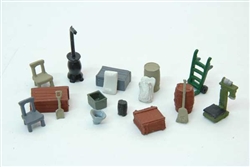 JL Innovative 334 HO Country Store Detail Set Unpainted Metal Castings