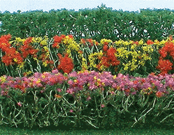 JTT 95509 HO Flower Hedges 5 x 3/8 x 5/8" Pkg 8 Pink