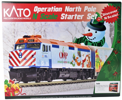Kato 106-0036 N 2016 Operation North Pole Starter Set DC Metra F40PH 3 Bi-Level Cars Track Oval Power Pack