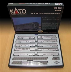 Kato 106-084 N El Capitan 10-Car Passenger Set Santa Fe 2019 Roadnumbers