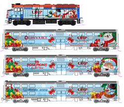 Kato 106-2016 N Operation North Pole Train-Only Set DC F40PH Loco & 3 Cars Metra Christmas 2016