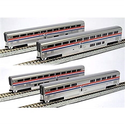 Kato 106-3517 N Amtrak Superliner 4-Car Set A Phase III