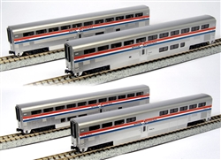 Kato 106-3518 N Amtrak Superliner 4-Car Set B Coach #34051 Coach #34085 Lounge #33008 Sleeper #32044 Phase III