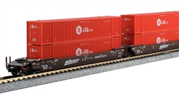 Kato 106-6178 N Gunderson MAXI-IV 3-Unit Well Car 6 53' Hub Containers BNSF Railway 253411