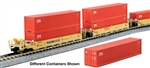 Kato 1066213 N Gunderson Maxi-I 5-Unit Container Well Car w/40' Containers TTX #759368 & Yang Ming Containers