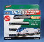 Kato 106-6285-DCC N Amfleet Viewliner Intercity Express Train-Only Set DCC Amtrak GE P42 3 Cars