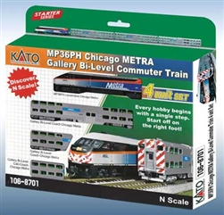 Kato 106-8701 N Chicago Metra Bi-Level Commuter Train-Only Set