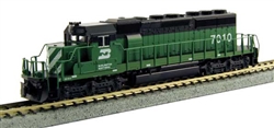 Kato 176-4961 N EMD SD40-2 Mid-Production Standard DC Burlington Northern 7036