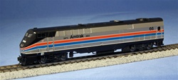 Kato 176-6023 N GE P42 Genesis DC Amtrak #66 40th Anniversary Phase II; Silver Wide Red & Blue Stripes