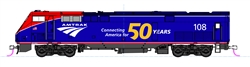 Kato 1766037DCC N GE P42 Genesis DCC Amtrak #108 Phase VI 50th Anniversary Logo