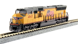 Kato 176-8609-DCC N EMD SD70M w/ Flared Radiators DCC Union Pacific 4843 Armour US Flag Building America Logo