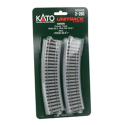 Kato 2-260 HO Curved Roadbed Track Section Unitrack 2-22.5 Degree Sections 16-7/8" Radius Pkg 4