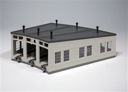 Kato 23-240 N Three-Stall Concrete Roundhouse Kit 7-7/8" Deep 10 Degree Stalls