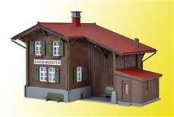 Kibri 39493 HO Davos-Monstein Wooden Depot w/LED Light Kit