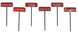 Labelle 7653 N Burma Shave Sign Set Pkg 6 Set #3 Approached A Crossing...