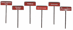 Labelle 7654 N Burma Shave Sign Set Pkg 6 Set #4 Train Wrecks Few...