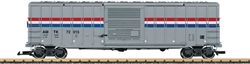 LGB 44931 G 50' Exterior-Post Boxcar Material Handling Car Amtrak #72015 Phase III Silver Red White Blue 426-44931