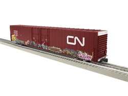 Lionel 2226390 O 86' 4 Door Cube Box Canadian National w/Graffiti