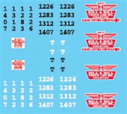 Lonestar 12024 HO Vehicle Decal Set Hill & Hill Truck Lines