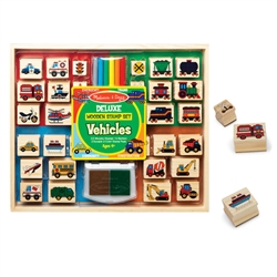 Melissa & Doug 31901 V Deluxe Wood Vehicles Stamp Set