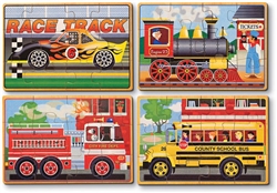 Melissa & Doug 3794 Vehicle Jigsaw Puzzles Four in One Box 12-piece Puzzles