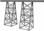 Micro Engineering 75-518 N Tall Steel Viaduct 15" long x 8.1" High