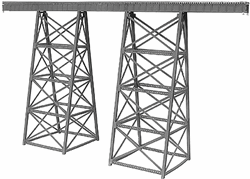 Micro Engineering 75-518 N Tall Steel Viaduct 15" long x 8.1" High