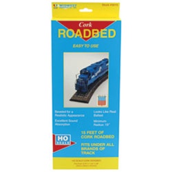 Midwest 3015 HO Cork Roadbed 3' Sections Pkg 5