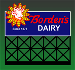 Micro Structures 1051 Animated Neon Billboard Large for HO/O Borden's Dairy