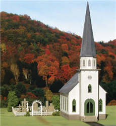 Micro Structures 229700 Z St. Mary's Church w/Cemetery Headstones & Fence Kit