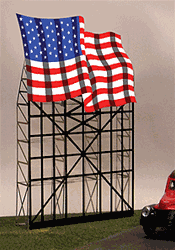 Micro Structures 4071 Waving American Flag Animated Neon Billboard