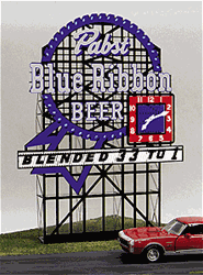 Micro Structures 4081 Pabst Ribbon Animated Neon Billboard