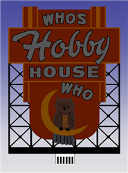 Micro Structures 441402 Who's Hobby House Animated Neon Billboard Light Works USA Small for HO & N Scales 2-3/16 x 1-3/4" 5.6 x 4.5cm 502-441402