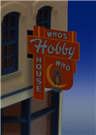 Micro Structures 441452 Who's Hobby House Vertical Wall-Mount Animated Neon Billboard Light Works US Small for HO & N Scales