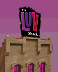 Micro Structures 4481 Animated Neon Billboard HO/O The LUV Shack