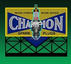 Micro Structures 5071 Animated Neon Billboard Champion Sparkplug Large