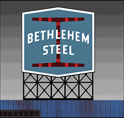 Micro Structures 5281 Bethlehem Steel Animated Neon Billboard