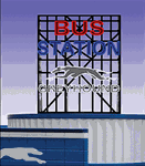 Micro Structures 5681 O Greyhound Bus Station Animated Neon Billboard